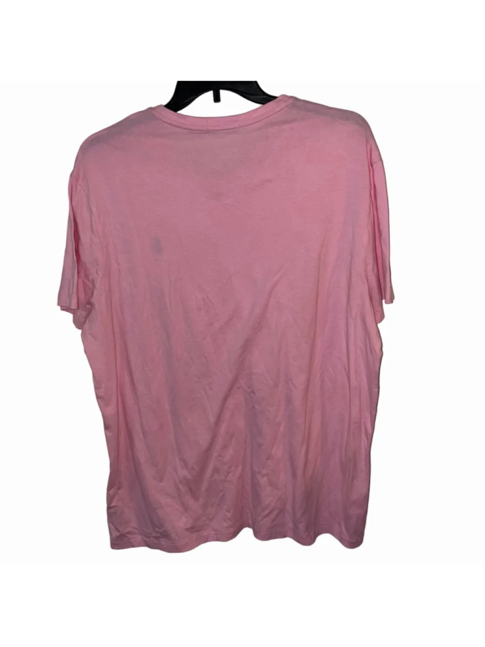 Men's Polo Ralph Lauren V-Neck T-Shirt, XL, Pink with Blue Logo 100% Cotton